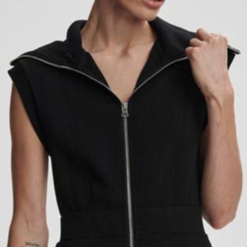 Varley Rebecca Zip Dress - Black