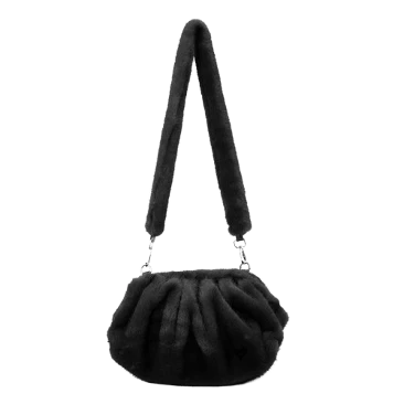 preneLOVE Vivienne Faux Mink Clutch/Crossbody - Black