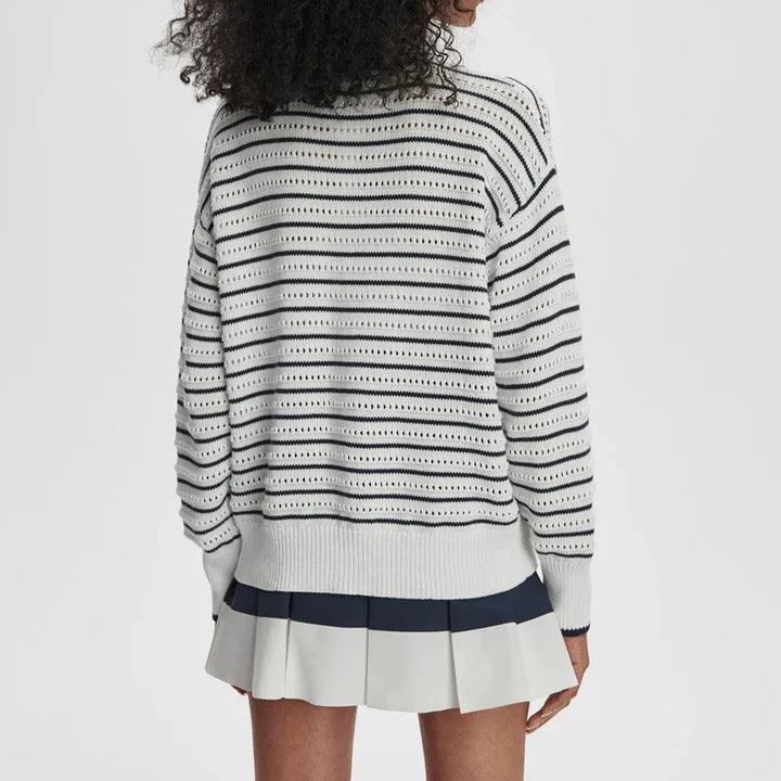 Varley Antonia Cardigan - White/Blue Nights