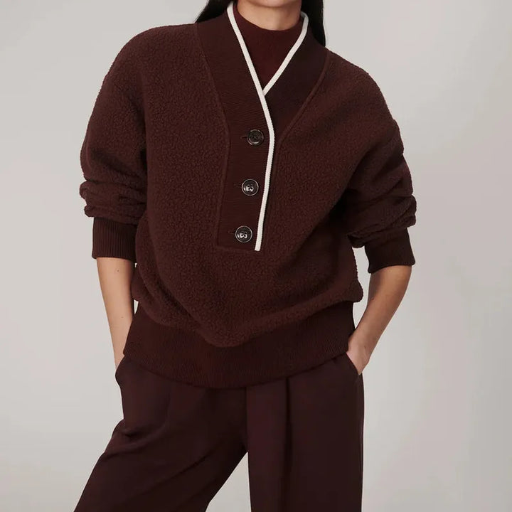 Varley Brenna Button Fleece - Mahogany