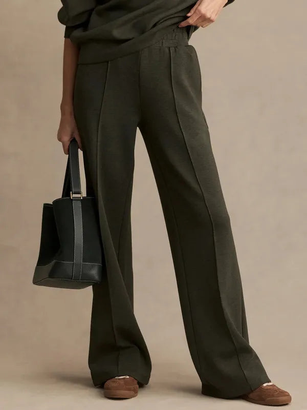 Varley Wide Leg Pants (28") - Olive Marl