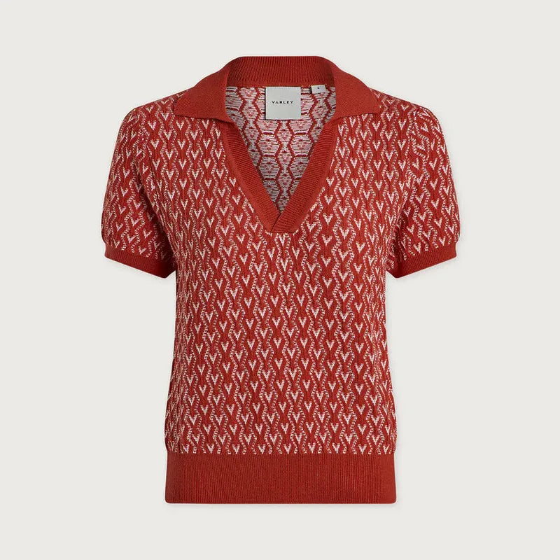 Varley Ezrella Knit Top - Baked Apple Red