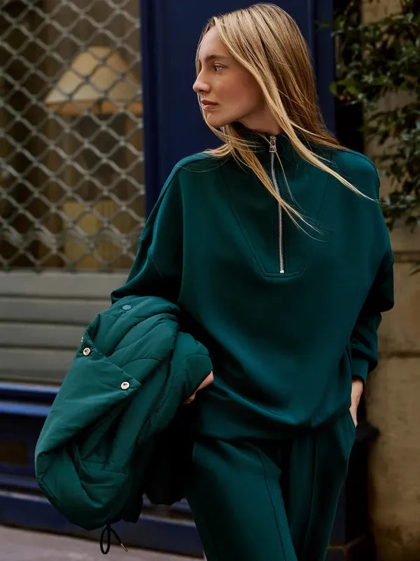 Varley Hawley Zip Sweat - Ponderosa Pine