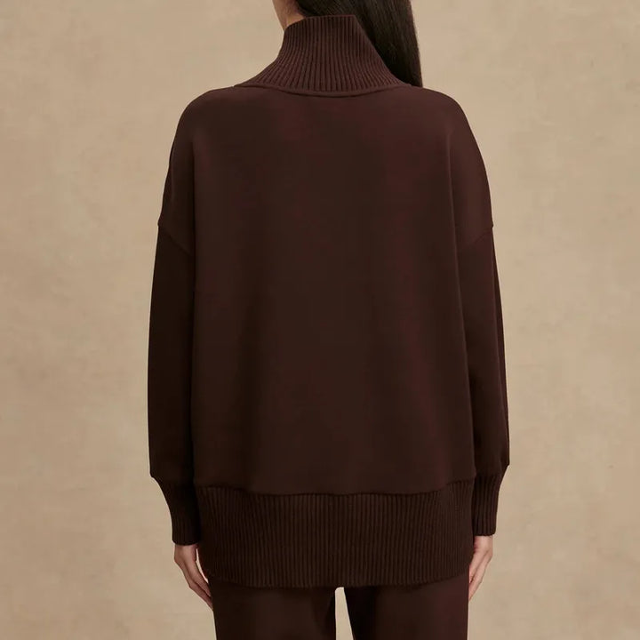 Varley Barker High Neck Sweat - Coffee Bean