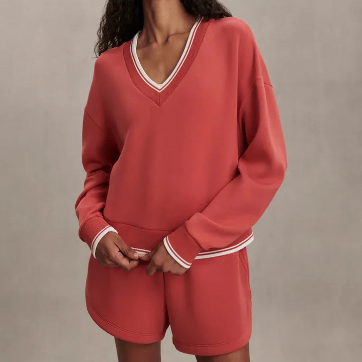 Varley Blithe Cropped Sweat - Baked Apple Red