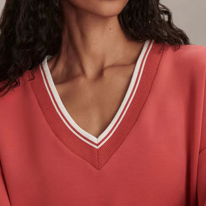 Varley Blithe Cropped Sweat - Baked Apple Red