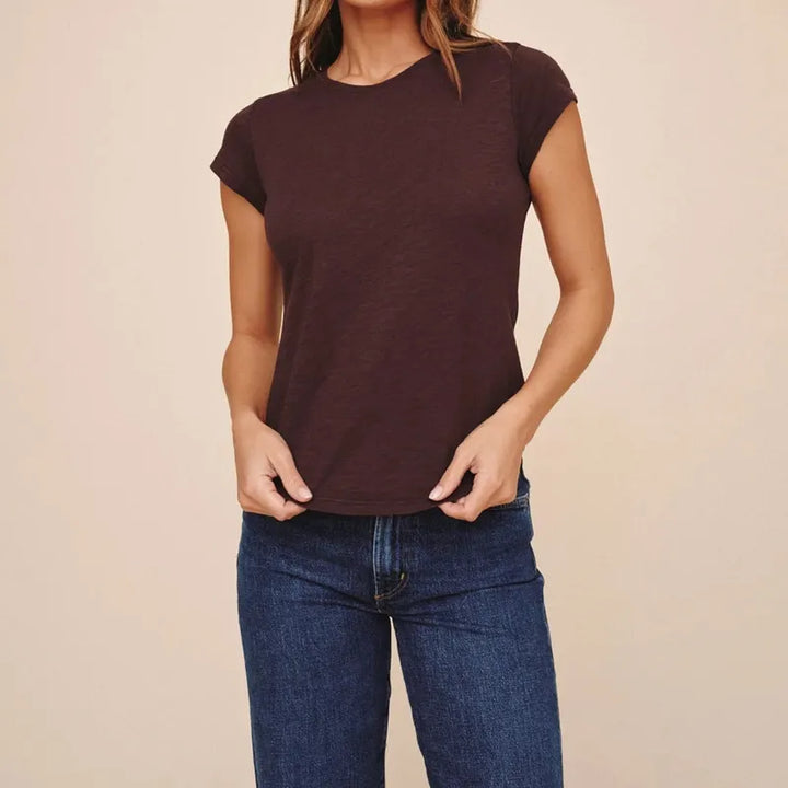 Bella Dahl Baby Crew Tee - Dark Chestnut
