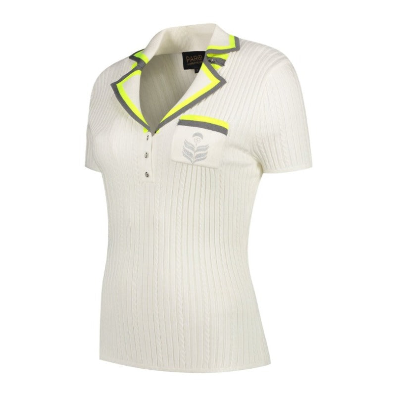 Par69 Barbara S/S Knit Polo - White/Neon