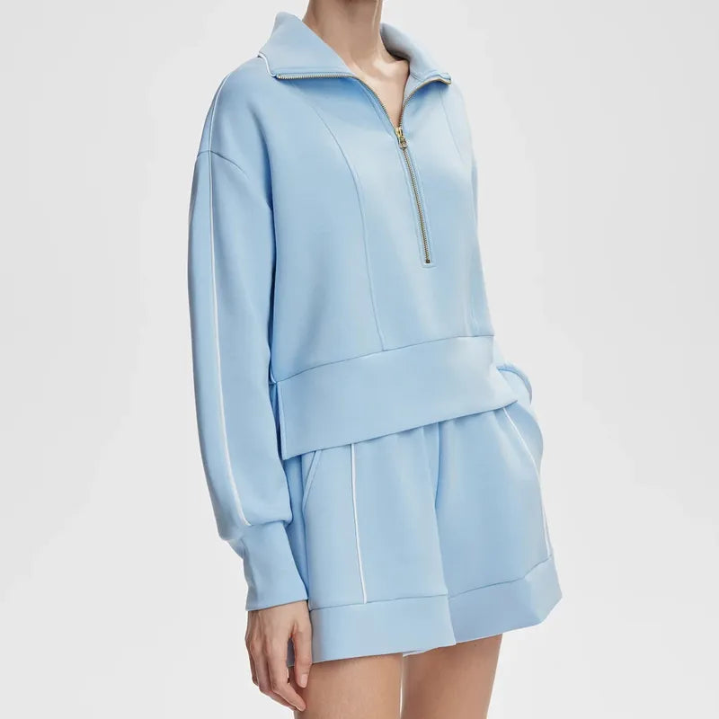 Varley Davenport Zip Sweat - Airy Blue