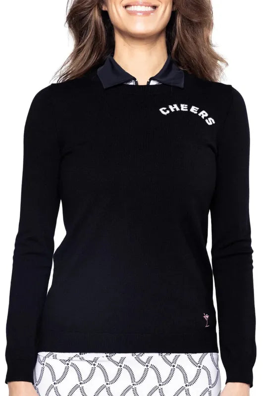 Golftini Cheers Sweater - Black/White