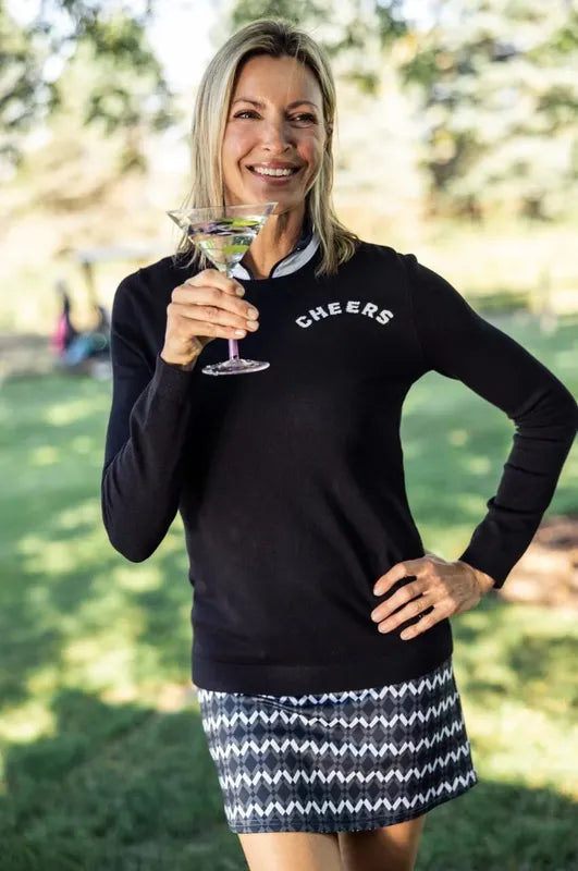 Golftini Cheers Sweater - Black/White