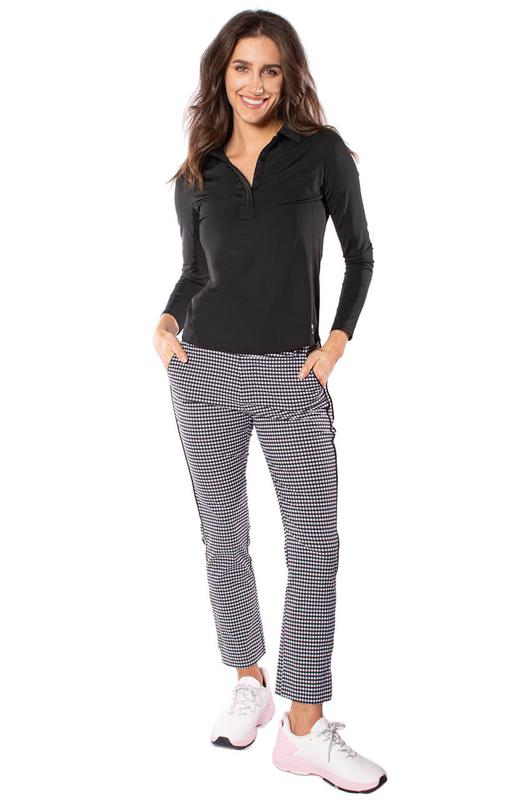 Golftini L/S Ruffle Polo - Black