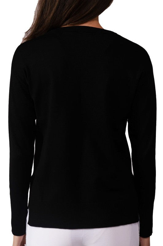 Golftini Relaxed Fit Crewneck Sweater - Black