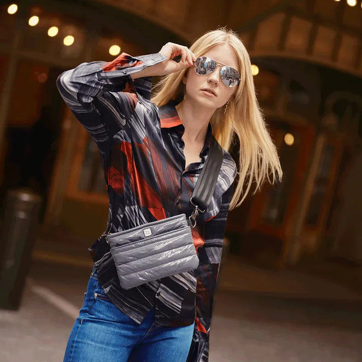 Think Royln Bum Bag/Crossbody - Carbon Patent