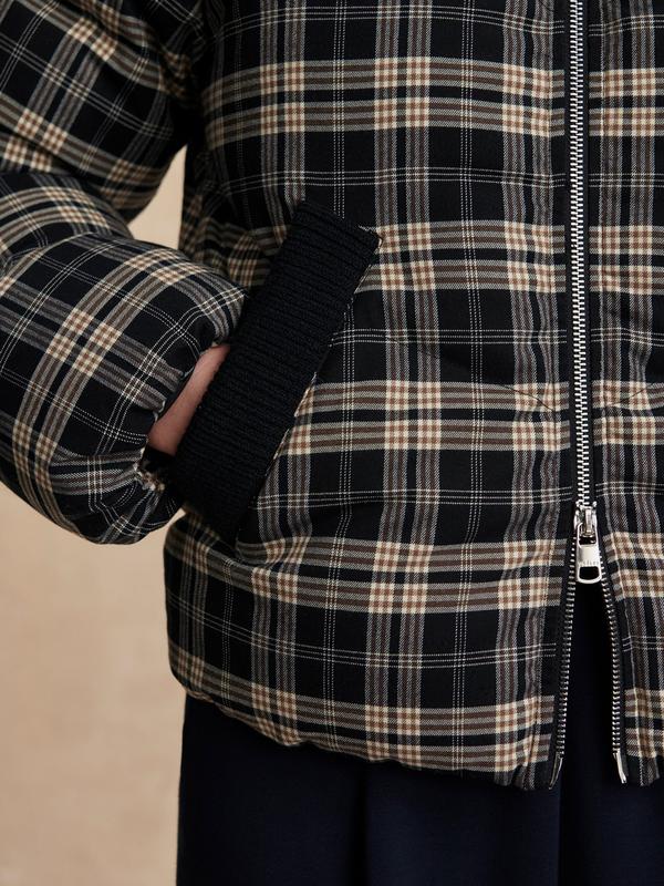 Varley Bryony Puffer Jacket - Black Check