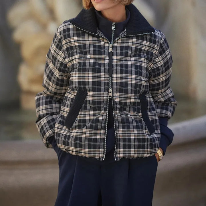 Varley Bryony Puffer Jacket - Black Check