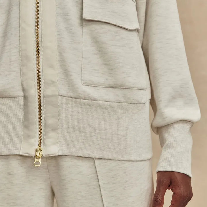 Varley Roxbury Full Zip - Ivory Marl