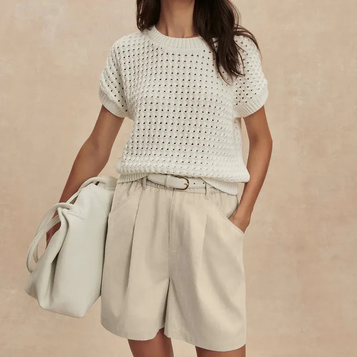 Varley Denny Knit Top - Off White