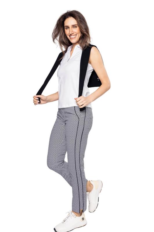 Golftini Ankle Pants - Diamonds in the Rough (Black/White)