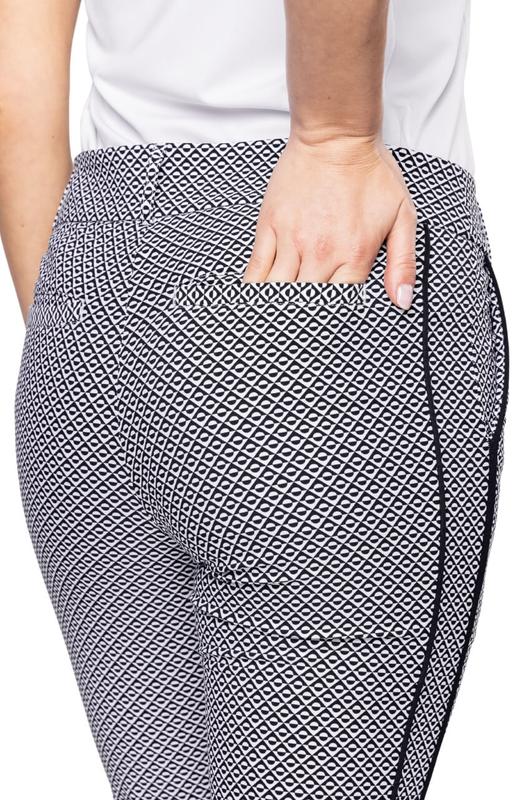 Golftini Ankle Pants - Diamonds in the Rough (Black/White)