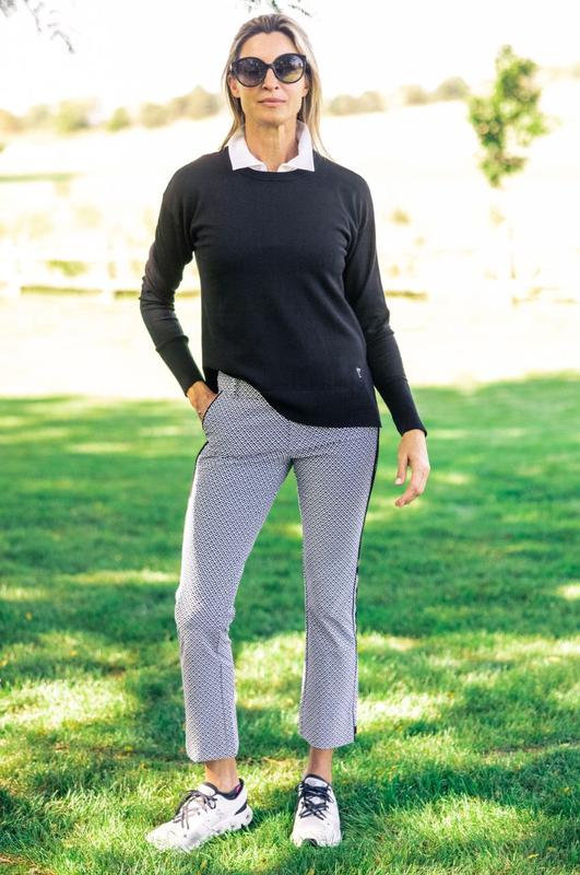 Golftini Ankle Pants - Diamonds in the Rough (Black/White)