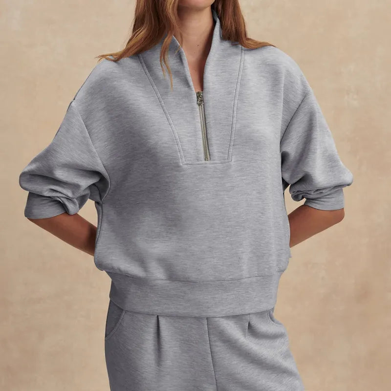 Varley Davidson Sweat - Mid Blue Marl