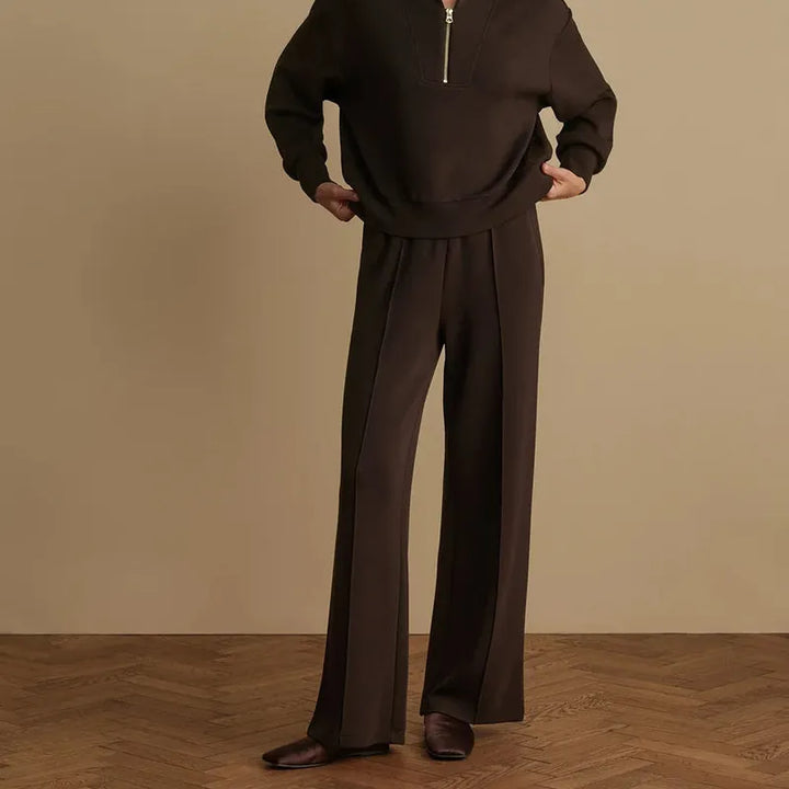 Varley Wide Leg Pants (30") - Coffee Bean Marl