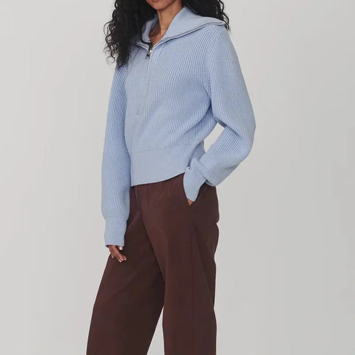 Varley Maura Zip Sweater - Kentucky Blue