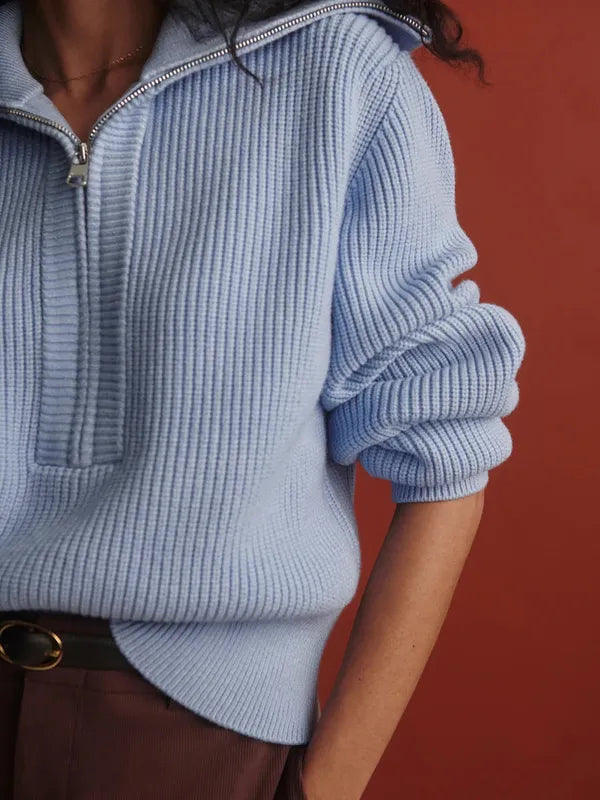 Varley Maura Zip Sweater - Kentucky Blue