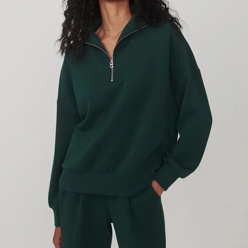 Varley Hawley Zip Sweat - Ponderosa Pine