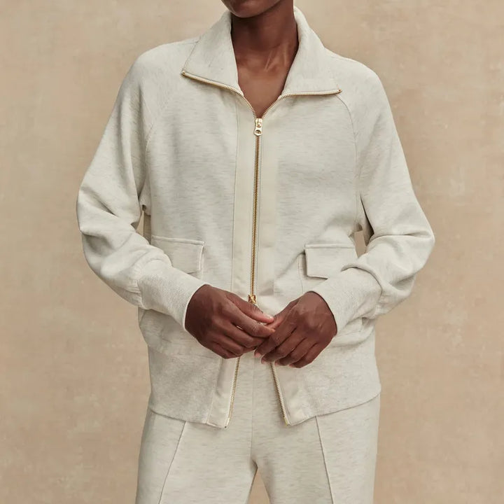 Varley Roxbury Full Zip - Ivory Marl