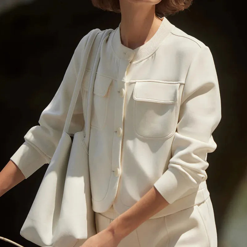 Varley Hartwell Button Sweat - Pristine Ivory