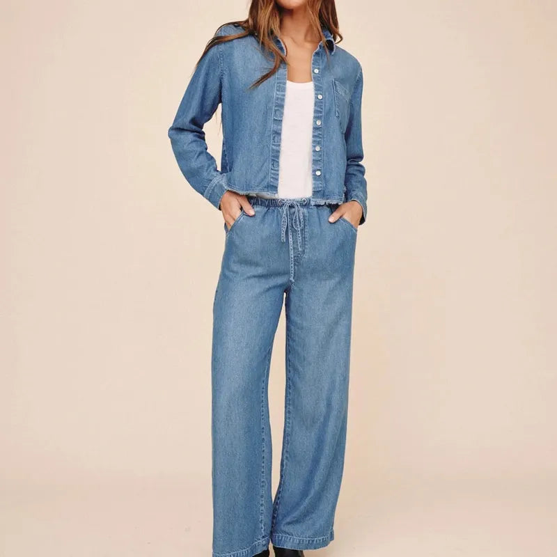 Bella Dahl Fray Hem Shirt - Indigo Mist Wash