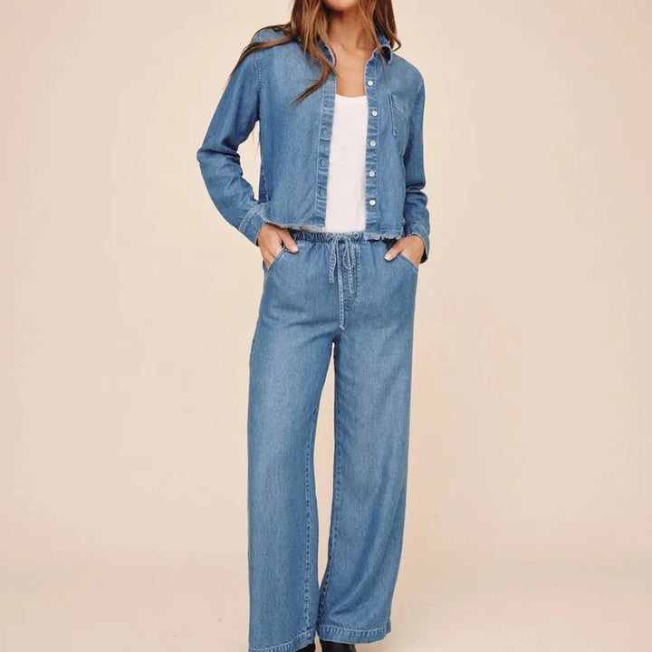 Bella Dahl Fray Hem Shirt - Indigo Mist Wash