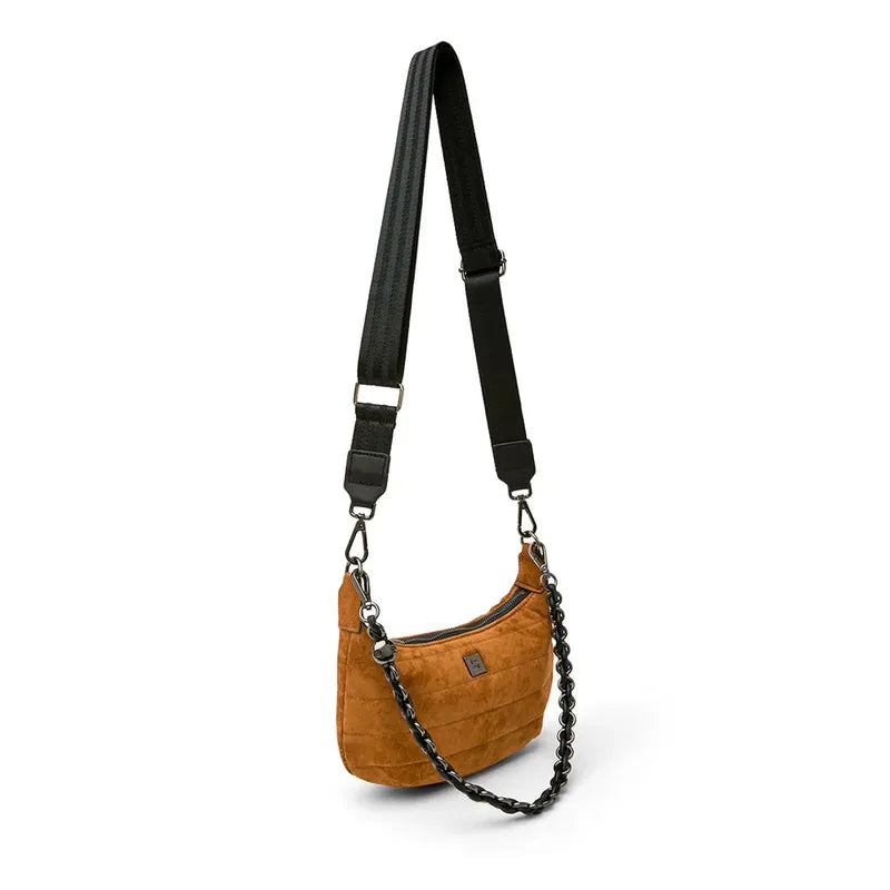 Think Royln Mini Moon Bag - Golden Suede