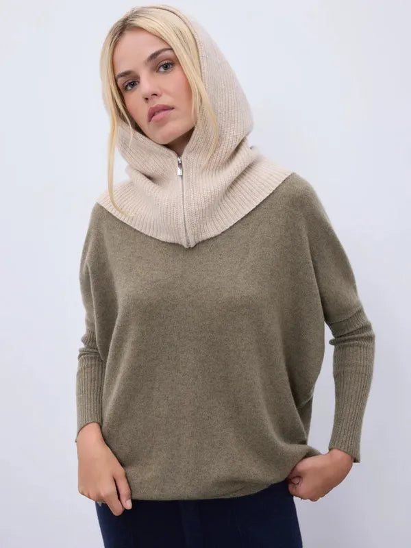 NOTSHY Cashmere Zip Hood - Beige