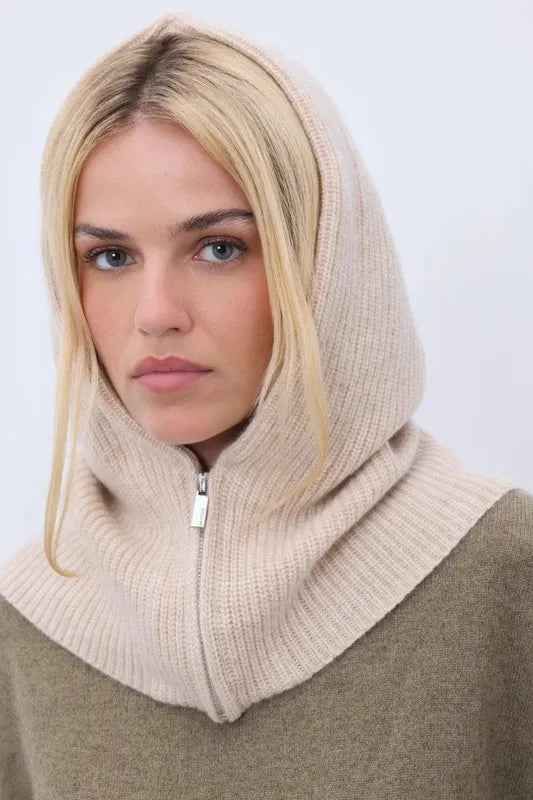 NOTSHY Cashmere Zip Hood - Beige