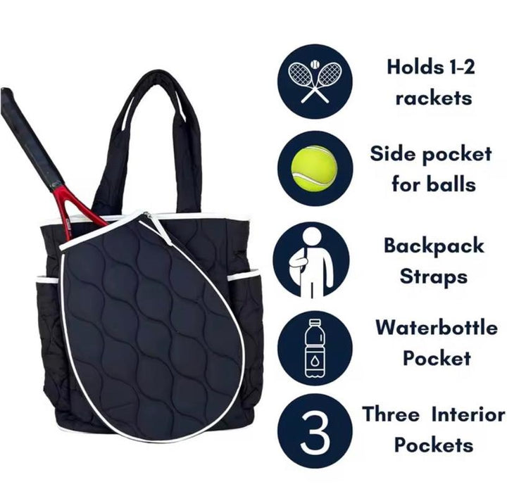 preneLOVE Quilted Tennis Backpack - Navy/White