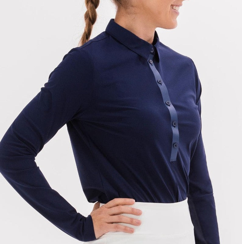 Foray Golf Core L/S Polo (mesh arm) - Navy