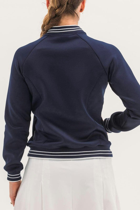 Foray Golf Core Bomber Jacket - Navy