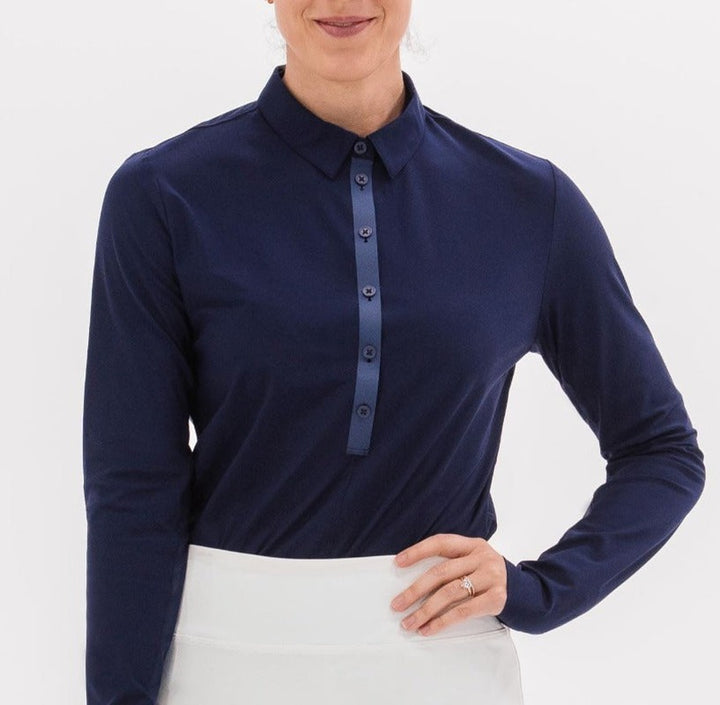 Foray Golf Core L/S Polo (mesh arm) - Navy