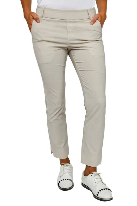 Golftini Ankle Pant - Khaki/White Houndstooth