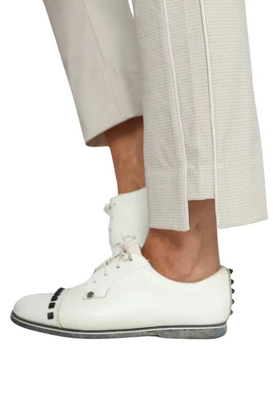Golftini Ankle Pant - Khaki/White Houndstooth