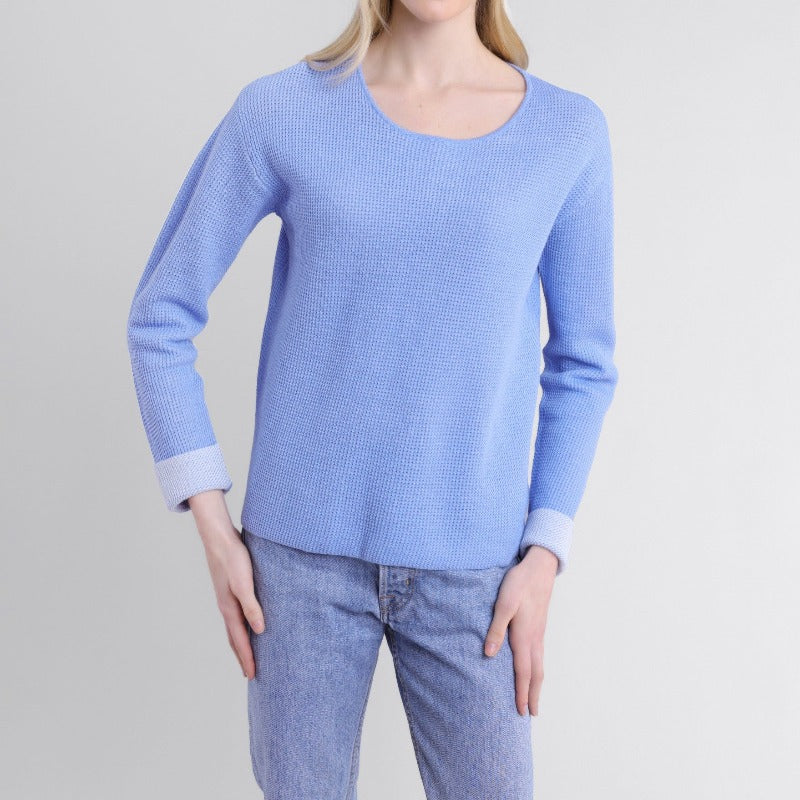 Alashan Cashmere Reversible Sweater - Weekend Blue/Rain