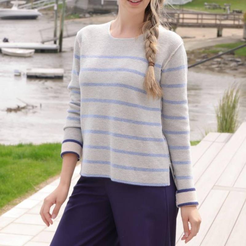 Alashan Cashmere Stripe Sweater - Dune combo