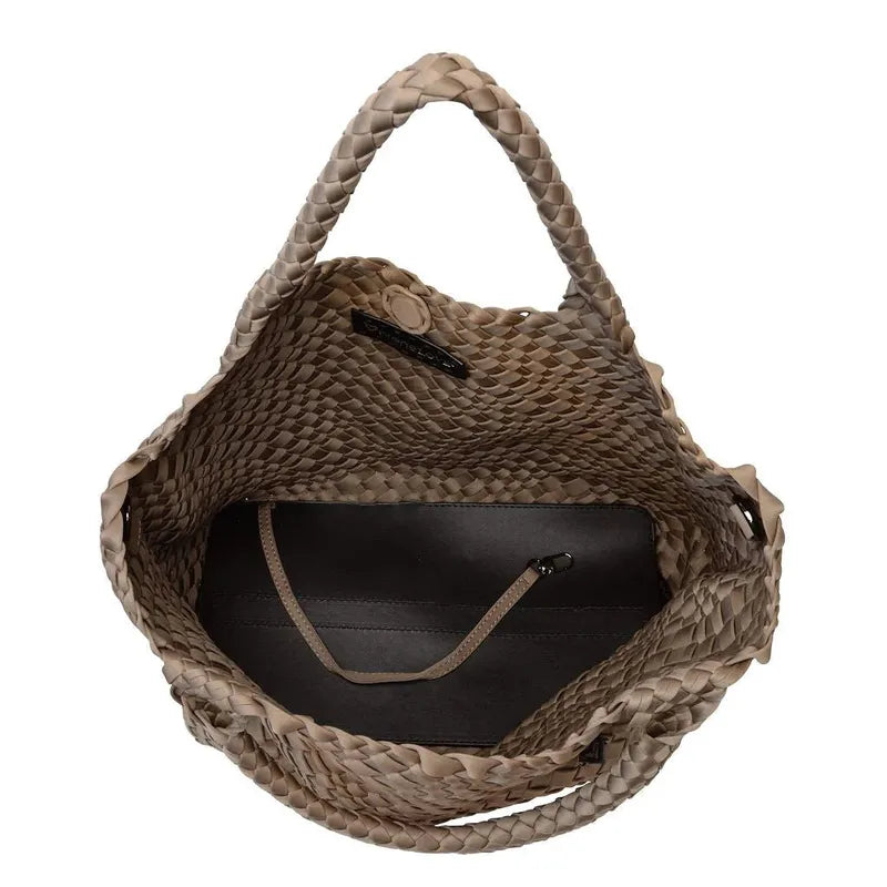 preneLOVE London Large Woven Tote - Buff