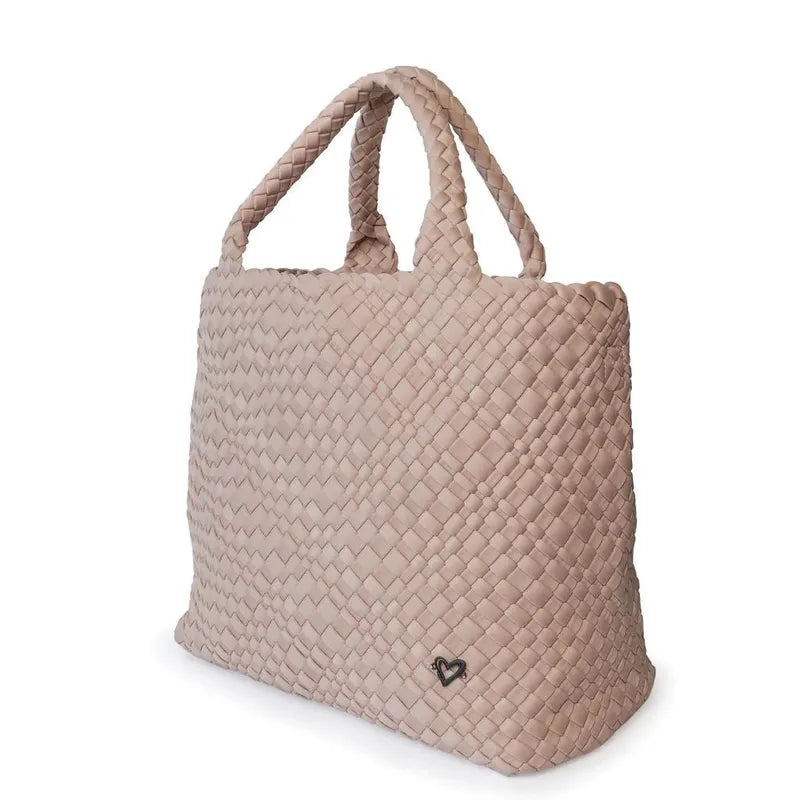 preneLOVE London Large Woven Tote - Dusty Pink