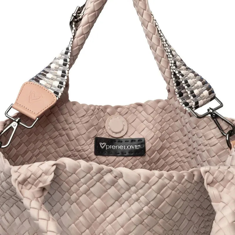 preneLOVE London Large Woven Tote - Dusty Pink