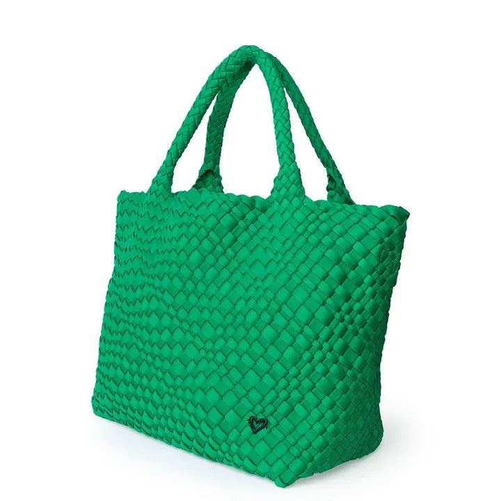 preneLOVE London Large Woven Tote - Kelly Green