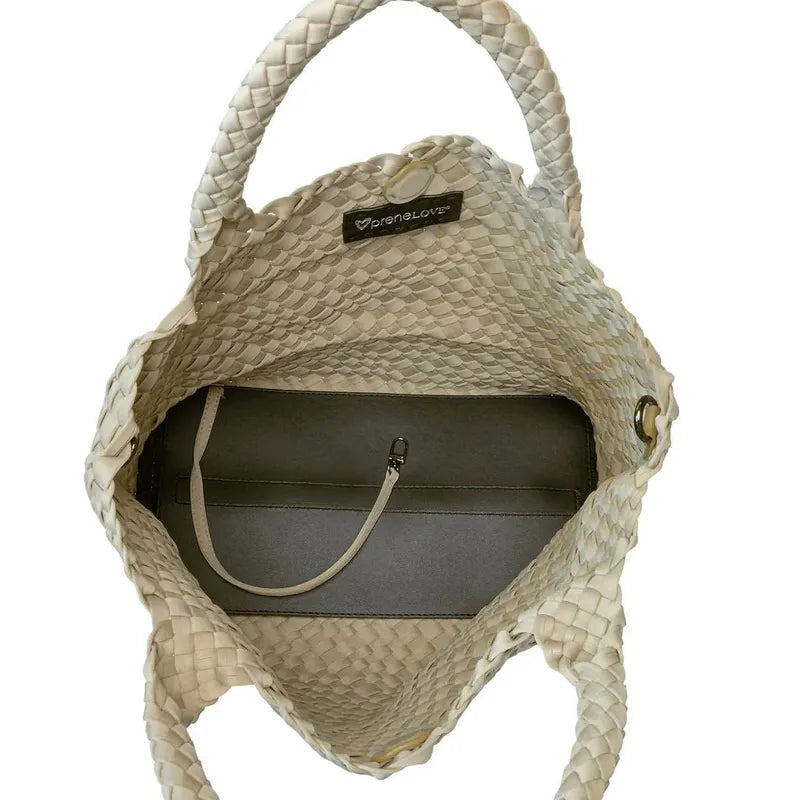 preneLOVE London Large Woven Tote - Khaki
